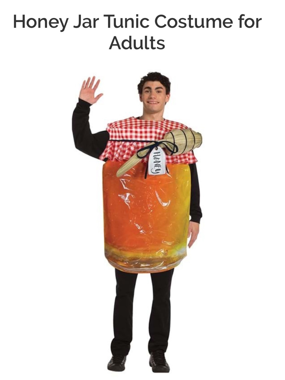 Honey Jar Adult Costume - Orangey/red Gingham